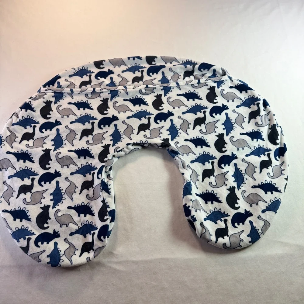 Boppy Nursing Pillow Cover Blue Grey Dinosaur Print Slipcover Baby Accessory Top